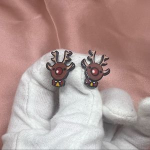 NWT Holiday Christmas Brown Reindeer 90s fashion Post Earrings